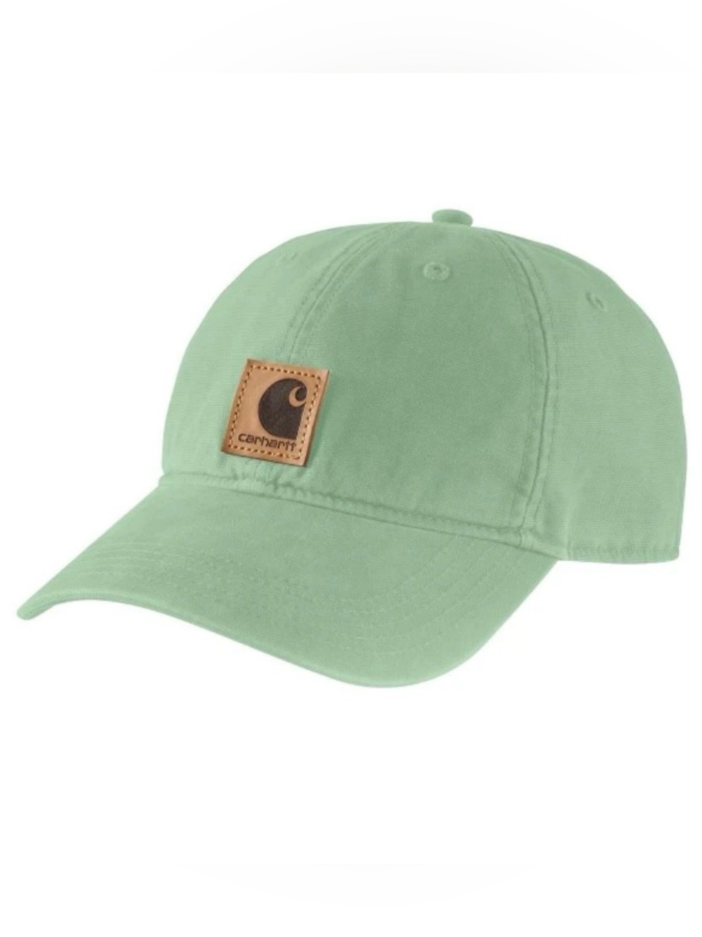 Carhartt Mint Green Baseball Cap with Leather Patch